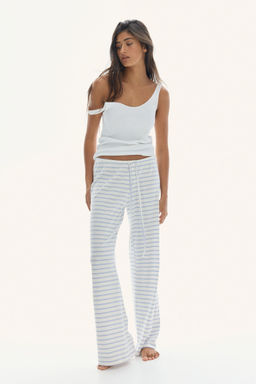 H&M - Women White Cotton-Blend Trousers