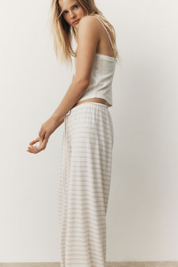 H&M - Women Pink Cotton-Blend Trousers