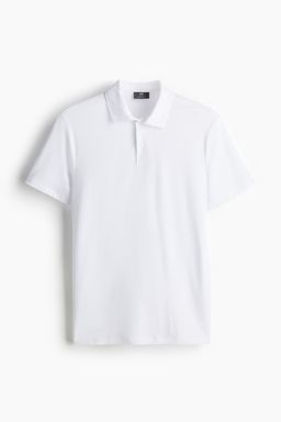 H&M - Men White Slim Fit Lyocell Polo Shirt