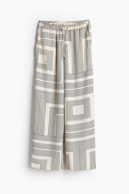 H&M - Women White Wide Pull-On Trousers