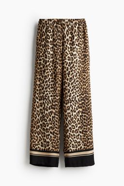 H&M - Women Beige Wide Pull-On Trousers