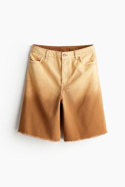 H&M - Women Brown Frayed-Edge Bermuda Shorts
