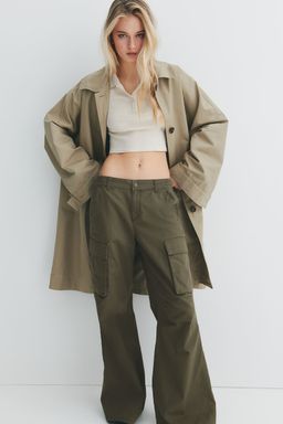 H&M - Women Green Canvas Cargo Trousers