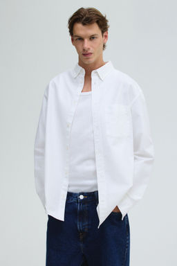 H&M - Men White Regular Fit Oxford Shirt