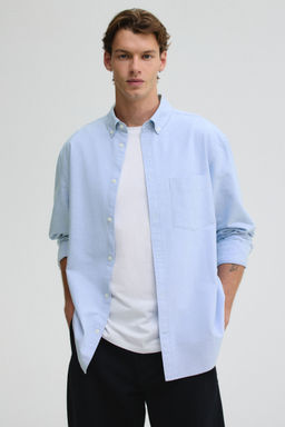 H&M - Men Blue Regular Fit Oxford Shirt