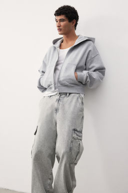H&M - Men Grey Loose Cargo Jeans