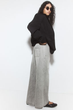 H&M - Women Grey Denim Drawstring Trousers