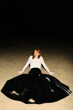 H&M - Women Black Fla Coated Skirt