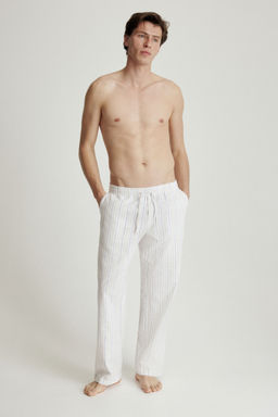H&M - Men White Relaxed Fit Cotton Trousers