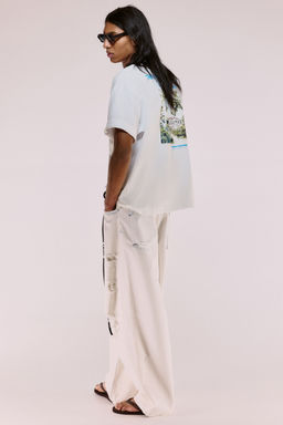 H&M - Men White Oversized Fit Printed T-Shirt