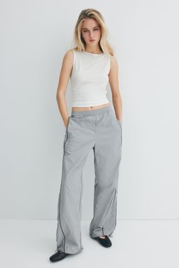 H&M - Women Grey Piping-Detail Track Pants