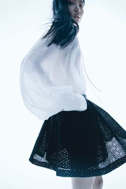 H&M - Women Black Broderie Anglaise Mini Skirt