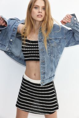 H&M - Women Black Jacquard-Knit Vest Top