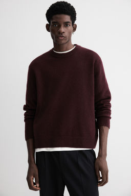 H&M - Men Red Regular Fit Fine-Knit Wool Jumper