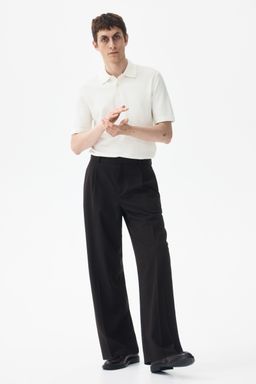 H&M - Men White Slim Fit Textu Polo Shirt