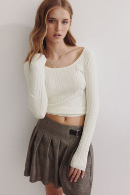 H&M - Women White Cable-Knit Jumper