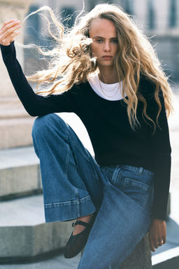 H&M - Women Blue Cable-Knit Jumper