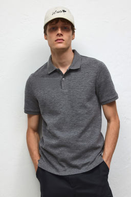 H&M - Men Grey Slim Fit Polo Shirt