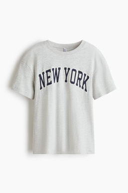 H&M - Women Grey Loose-Fit T-Shirt