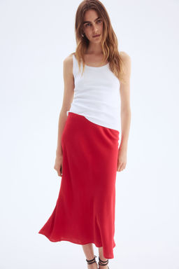 H&M - Women Red Fla Slip Skirt