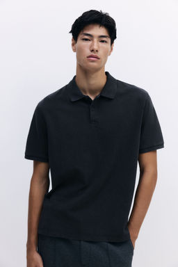 H&M - Men Black Regular Fit Polo Shirt