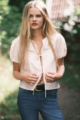 H&M - Women White Tie-Front Blouse