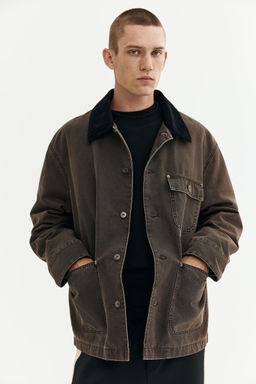H&M - Men Black Cotton Canvas Jacket