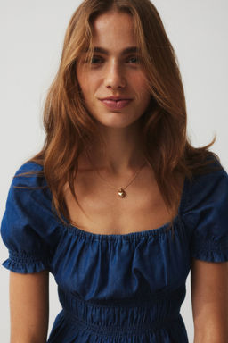 H&M - Women Blue Smocked Blouse