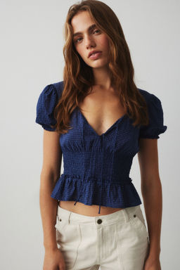 H&M - Women Blue Peplum Blouse