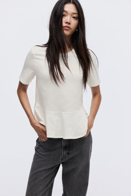 H&M - Women White Peplum Top