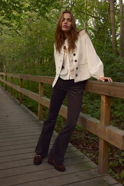 H&M - Women Brown Fla Corduroy Trousers