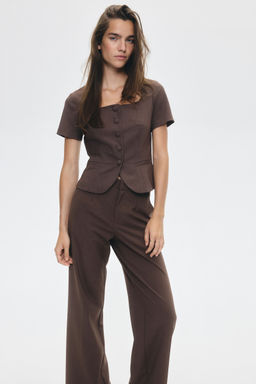 H&M - Women Brown Button-Front Top