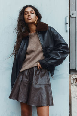 H&M - Women Brown Circular Mini Skirt