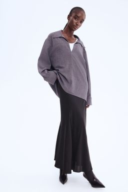 H&M - Women Black Satin Maxi Skirt