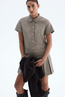 H&M - Women Black Pleated-Skirt Dress