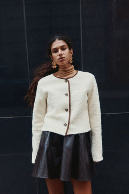 H&M - Women Beige Teddy Cardigan