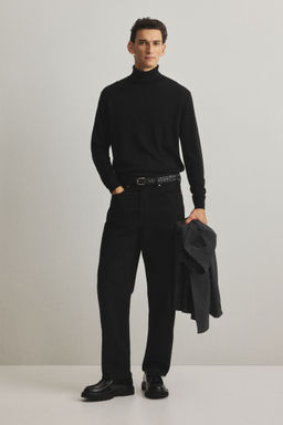 H&M - Men Black Regular Fit Wool Jumper