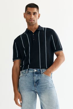 H&M - Men Blue Regular Fit Polo Shirt