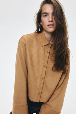 H&M - Women Beige Loose-Fit Shirt