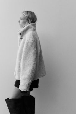 H&M - Women Beige Teddy Jacket