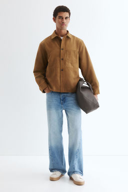 H&M - Men Beige Regular Fit Overshirt