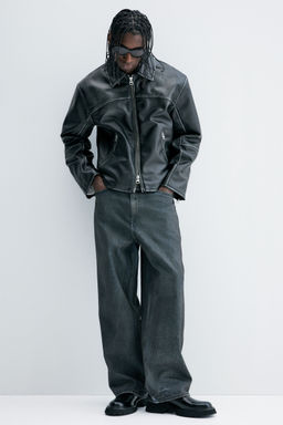 H&M - Men Black Regular Fit Coated Jacket