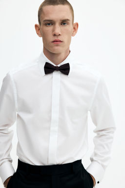 H&M - Men White Slim Fit Tuxedo Shirt