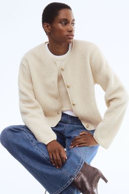 H&M - Women Beige Teddy Jacket