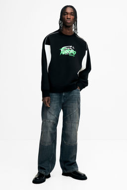 H&M - Men Blue Baggy Biker Jeans