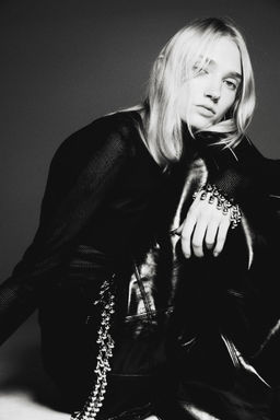 H&M - Women Black Bead-Trimmed Net Top