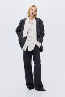 H&M - Women White Bow-Collar Blouse