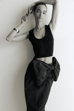 H&M - Women Black Bow-Detail Wrap Skirt