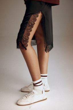 H&M - Women Black Lace-Detail Skirt