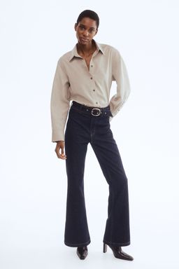 H&M - Women Blue Fla High Jeans